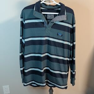 L.L. Bean Men's Casual Striped Shirt - Blue and Gray